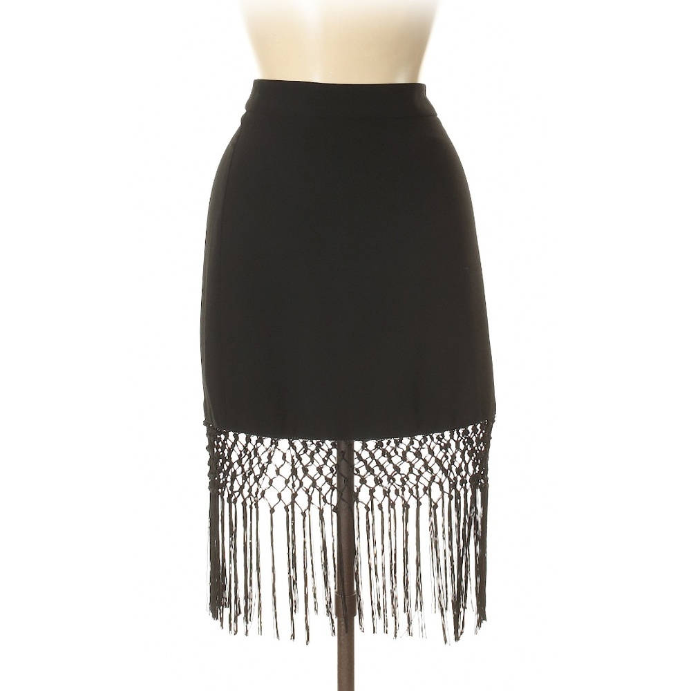 Trina Turk Black Fringe Skirt